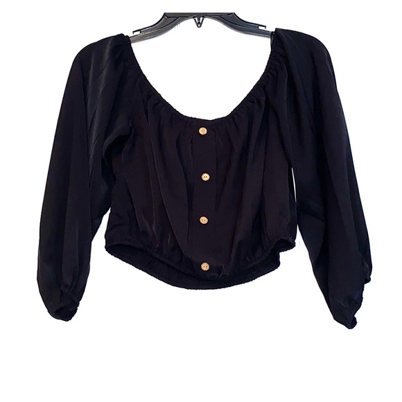 Black buttoned Crop top - Picture 1 of 1